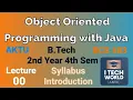 Object Oriented Programming with Java Introduction Lec 0 B Tech AKTU 2nd Year BCS403