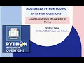 Python Program I COUNT occurrence of character in a string Python Coding Interview Question