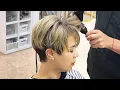 Short Undercut Pixie Bob Haircut for Blonde Hair Women