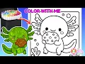 Kawaii Axolotl Eating Cookies Free Printable Coloring Page Relaxing Color With Me