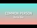 Download Lagu Burna Boy - Common Person (Lyrics/Paroles) Video