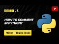 How to write comments in Python Comments in Python Python Comments in Hindi