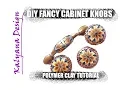 DIY Fancy antique drawer knobs pulls - polymer clay tutorial 304