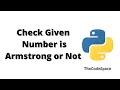 Program to Check Armstrong Number Python