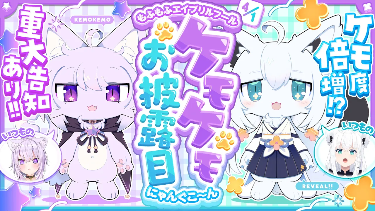 【お披露目】#にゃんぐこーん　ケモケモお披露目でケモ度倍増！？【白上フブキ/猫又おかゆ/ホロライブ】