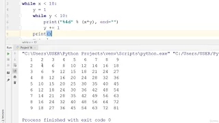 17 Practice 16 How to create a Multiplication Table using while loop