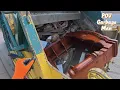Bulk Trash Pickup by Garbage Truck Rearloader POV Garbage Man 4K U