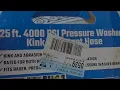 Harbor Freight 25ft 4000 PSI Pressure Washer Kink resistant Hose