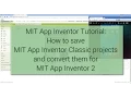 Guide Convert MIT App Inventor Classic projects to MIT App Inventor 2