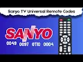 Sanyo TV Universal Remote Codes How to Program