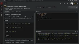 Codewars Format a string of names like Bart Lisa Maggie JavaScript Code Challenge