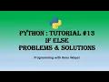 Python Problem and Solution IF ELSE Learn Python for Data Science