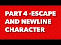Python Training Part 4 Escape and Newline Character in Python