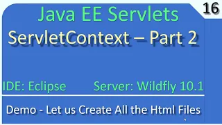 ServletContext Object Demo Part 2 JavaEE Wildfly Servlet Tutorial