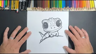 Como dibujar un lagarto 🦎 paso a paso 2 | How to draw a lizard 🦎 2