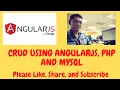 CRUD Using AngularJS PHP and MySQL