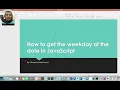 How to get the weekday of a date in JavaScript