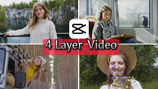 4 layer tutorial by CapCut PC Create 4 on one screen Split screen on capcut