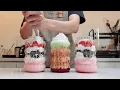🍒당신은 딸기 파티에 초대받았습니다🧃알록달록한 음료와 힐링 타임/카페브이로그/Cafe Vlog/ASMR/Tasty Coffee