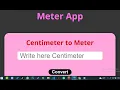 HTML5 CSS3 JavaScript Meter App Meter to Centimeter Conversion Meter to Kilometer