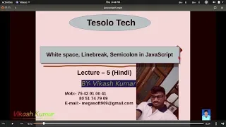 JavaScript Tutorial WhiteSpace LineBreak Semicolon in JavaScript Hindi