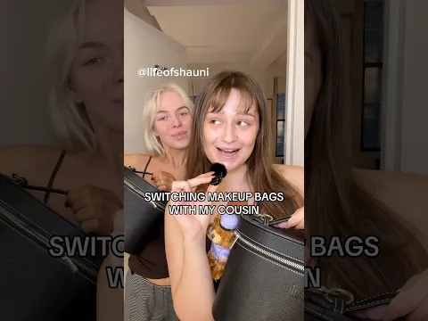 SWITCHING MAKEUP BAGS WITH MY COUSIN @lifeofshauni