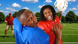 Different Types of Football Players at Practice