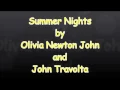 Summer Nights with lyrics Olivia Newton John and John Travolta