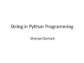 Python Programming Session-4 String
