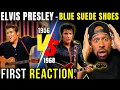 Download Lagu FIRST time SEEING Elvis Presley - Blue Suede Shoes! 1956 Vs 1968 is WILD...