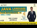 Basic Structure of Java Programming Language Complete Explanation JAVA Programming Hindi Urdu