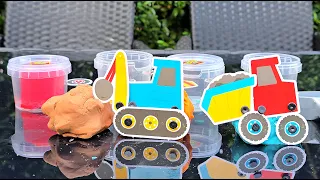 Building Construction Vehicles with Play Dough