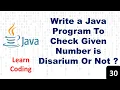 Disarium Number Program In Java Java Programming Check if a Number is Disarium