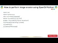 How to perform image erosion using OpenCV Python