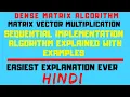 Matrix-Vector Multiplication ll Sequential Implementation Algorithm Explained with Examples in Hindi