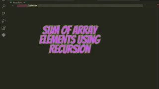 Sum of Array Elements using recursion IN C