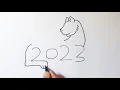 Leopard draw by 2023 number 2023 number turn into the wild animal Leopard drawing