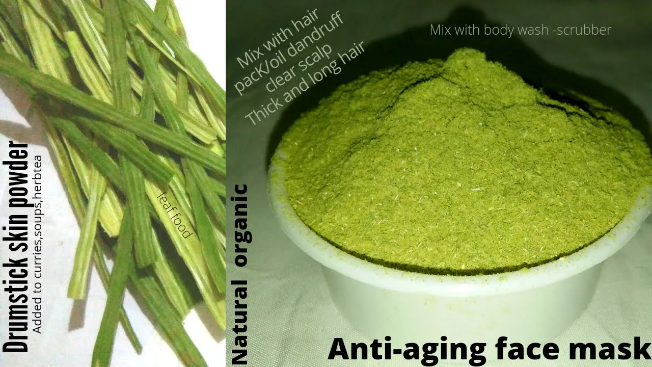 Moringa skin powder |how to make diy organic  drumstick skin powder by leaf food |Rich antioxidants