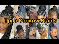 Gorgeous Updo Cornrow Braids for Black women Braided Ponytail Hairstyles Stitch Braids Cornrows