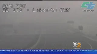 Omninous Somber and Sad - View Of Closed 101 Freeway From Caltrans Camera