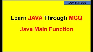 Java main function mcq
