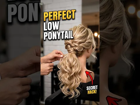 The secret to a perfect low ponytail #hairhacks #hairstyles