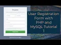 User Registration Form with PHP and MySQL Tutorial 1 - Creating a Registration Form