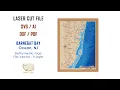 Digital file SVG - Barnegat Bay New Jersey wooden map 3d nautical
