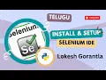 Part 3 Introduction to Selenium IDE Adding Plugin to Chrome Python Selenium Telugu