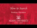 How to Search Boolean Operators