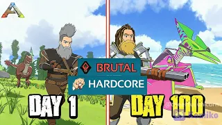 surviving 100 days hardcore brutal day 40 to 50 ark survival evolved mobile 2 0