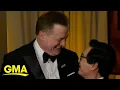 Download Lagu Ke Huy Quan surprises fellow Oscar winner Brendan Fraser backstage l GMA