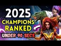 Every 2025 Champion RANKED WORST to BEST in Under 90 Seconds - MCOC