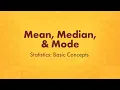 Mean Median and Mode
